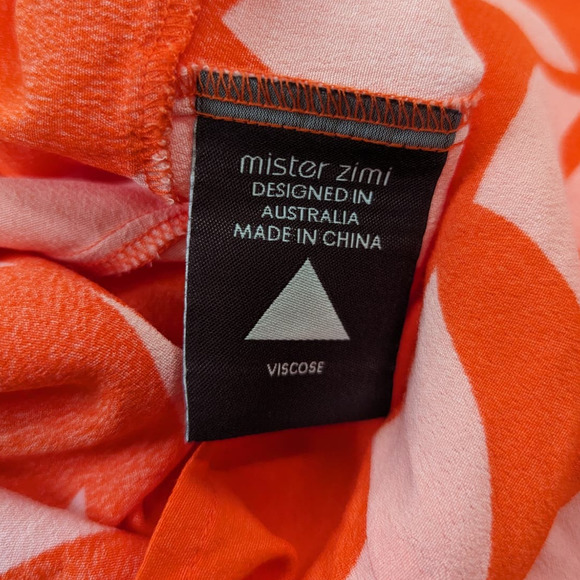 Mister Zimi Charlie Playsuit Tropical Orange Sleeveless Romper US 2 Preowned - Picture 7 of 9